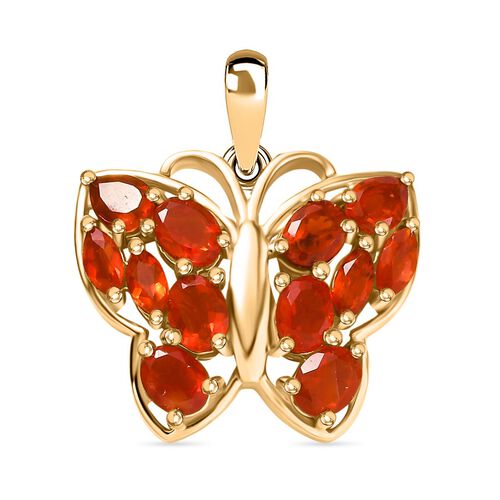 AAA Blaze-Feueropal Anhänger 925 Silber 750 Gelbgold Vermeil ca. 1.13 ct image number 0