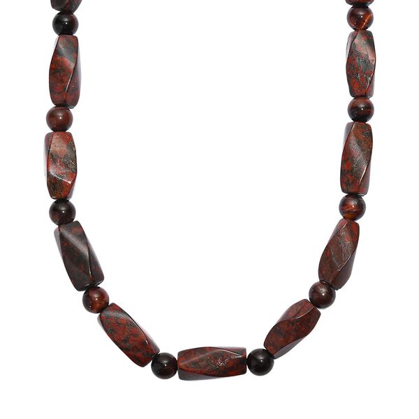 Poppy Jaspis, Rotes Tigerauge Halskette ca. 50 cm Nickelfreies Messing platiniert ca. 210.00 ct image number 0