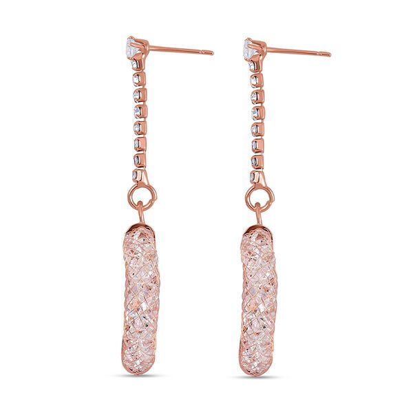 Weißer Kristall Ohrringe Reines Messing image number 4