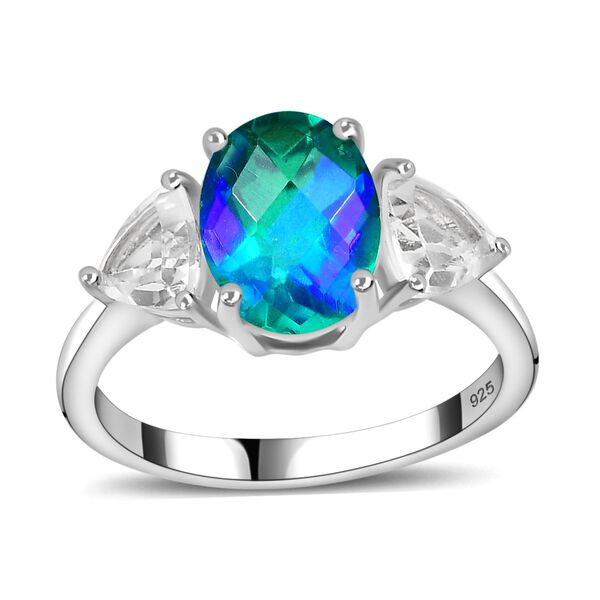 Pfau Triplett Quarz und Topas Schmuckset, 925 Silber rhodiniert - 5,75 ct. image number 5