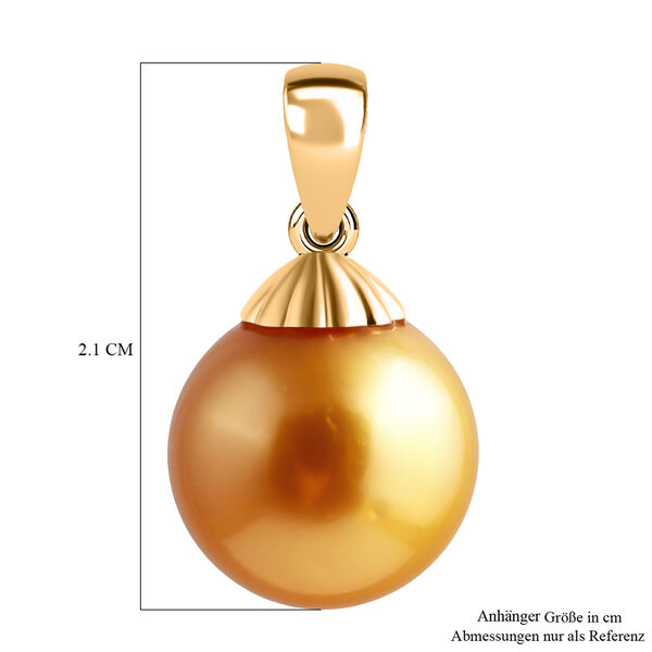 AAA Goldene S&uuml;dsee Perle (12-13 mm) Anh&auml;nger 750 Gelb Gold image number 4