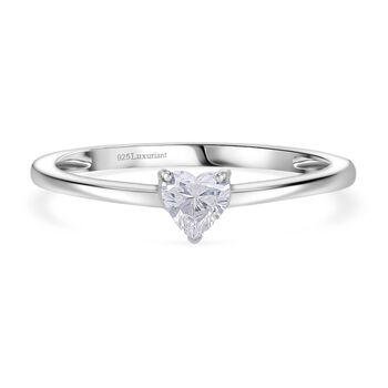 LUXURIANT DIAMOND - Lab Grown Diamant VS-EF Herz-Schliff Ring 925 Silber rhodiniert (Gr&ouml;&szlig;e 17.00) ca. 0.50 ct