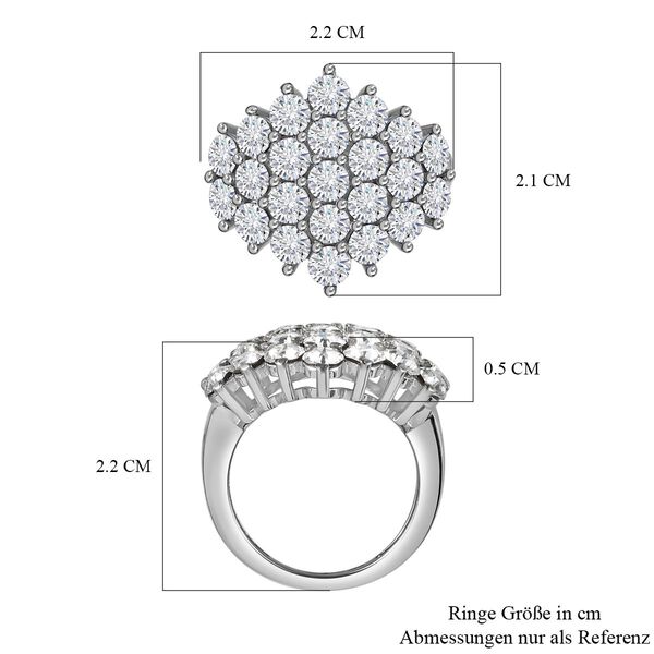 Weißer Kristall Ring, 316L Edelstahl (Größe 17.00) image number 6