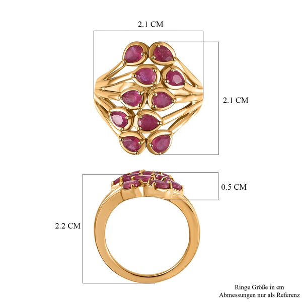 Afrikanischer Rubin (Fissure gefüllt) Ring, 925 Silber vergoldet (Größe 17.00) ca. 2.20 ct image number 7