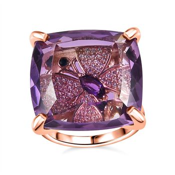 GP Trionfo Kollektion - AA Rose De France Amethyst und afrikanischer Amethyst, Zirkon und blauer Saphir-Ring - 27,65 ct.