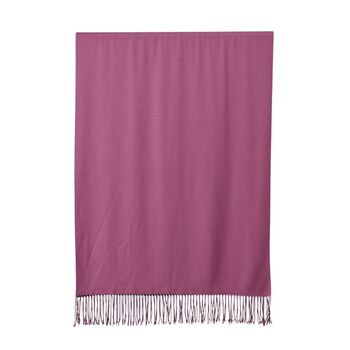 Eleganter doppelseitiger Schal mit Fransen, 68x180cm, Rosa