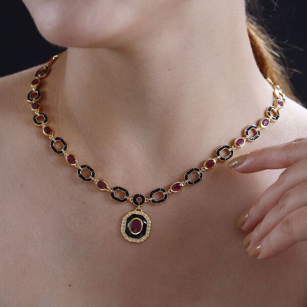 Afrikanische Rubin-Halskette, 45 cm - 12,61 ct. image number 9