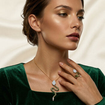 GP Trionfo Kollektion- Wei&szlig;er Zirkon und blauer Saphir Ring und Anh&auml;nger mit 50cm Kette