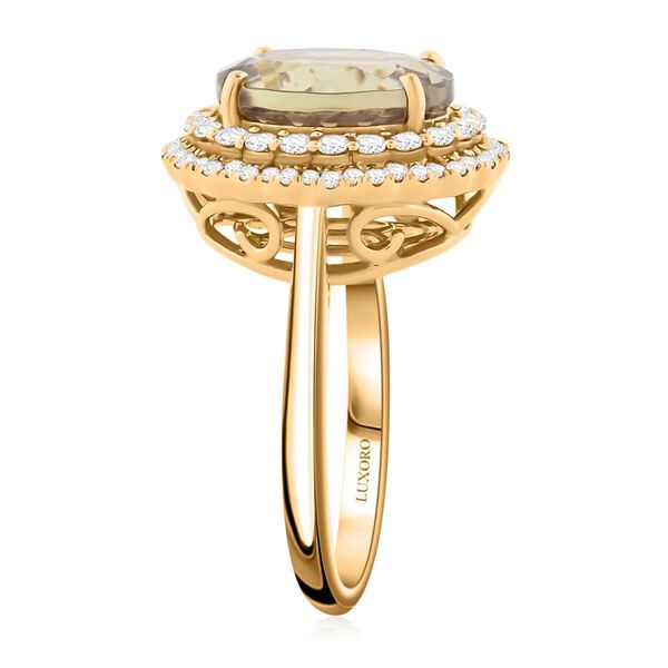 AAA Turkizit, Weißer Diamant Ring 585 Gold (Größe 17.00) ca. 5,04 ct image number 2