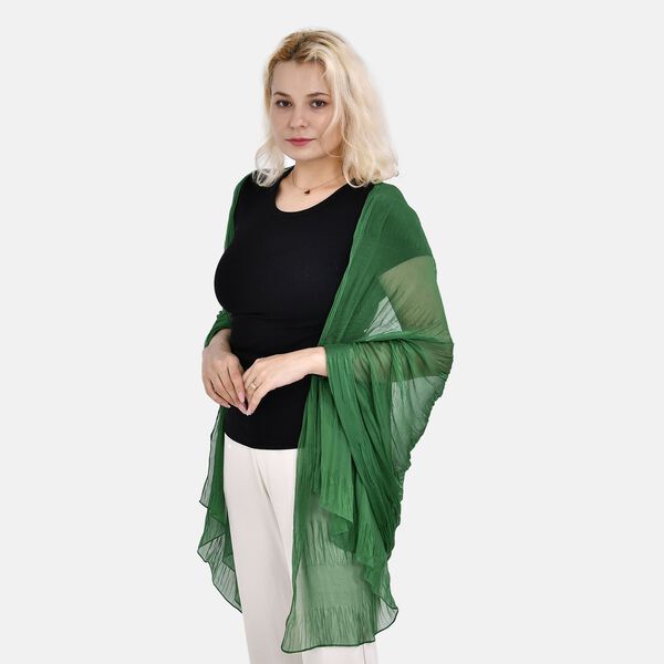 LA MAREY – 100% Maulbeer-Seidenschal Chiffon, 60x170cm, grün image number 7