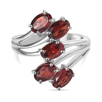 Roter Granat Ring Edelstahl (Gr&ouml;&szlig;e 16.00) ca. 2,85 ct