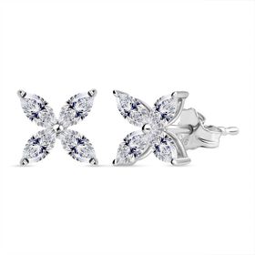 LUXURIANT DIAMOND- SGL zertifizierte VS-GH Labor Diamant Ohrringe in 375 Weißgold - 1 ct.