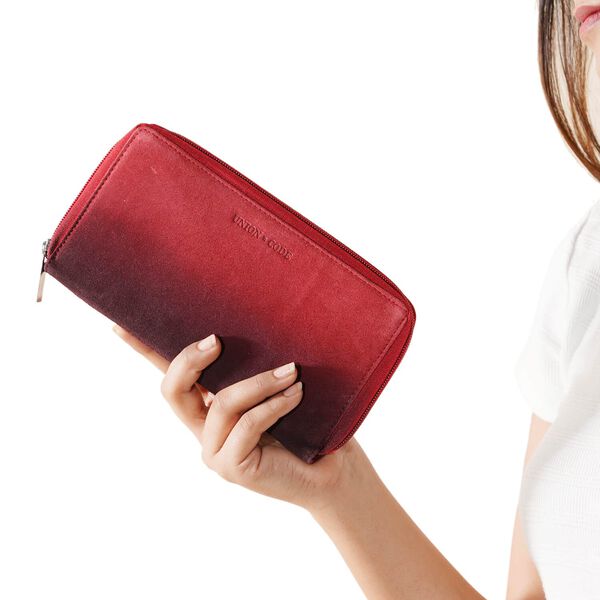 Echtleder Brieftasche mit RFID-Schutz in rot image number 1