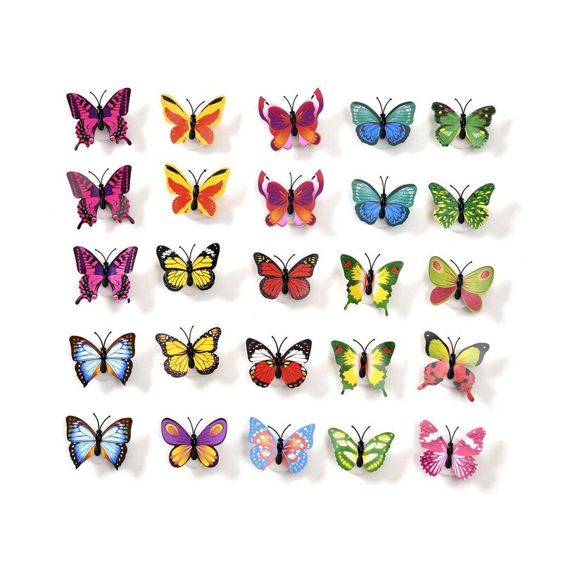25er LED-Set aus mehrfarbigen Schmetterlingen image number 0