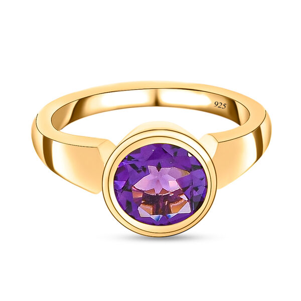 Nat&uuml;rlicher, marokkanischer Amethyst-Ring, 925 Silber vergoldet  ca. 1,86 ct