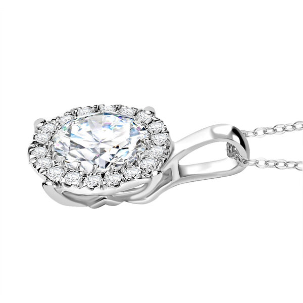 Moissanit Anhänger mit 50cm Kette, 925 Silber rhodiniert - 2 ct. image number 4