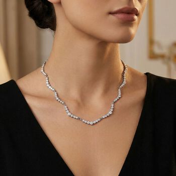 Wei&szlig;e Kristall 50+5cm Halskette in Silberton