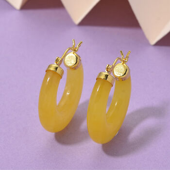 D'Joy Honig Jade Ohrringe 925 Silber Vergoldet (10-15 Werktage Lieferzeit) ca. 30.00 ct