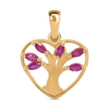 Burma-Rubin  Anh&auml;nger 925 Silber vergoldet ca. 0.48 ct