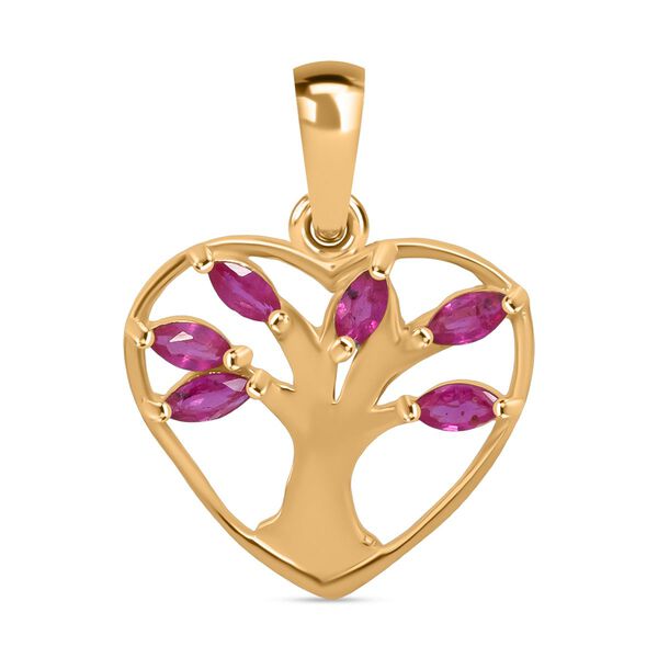 Burma-Rubin  Anh&auml;nger 925 Silber vergoldet ca. 0.48 ct