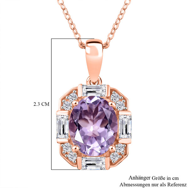 AA Rose De France Amethyst, Weißer Zirkon Schmuckset 925 Silber 750 rosévergoldet ca. 3,09 ct. image number 7