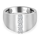 Moissanit Ring, 925 Silber platiniert (Größe 17.00) ca. 0.43 ct