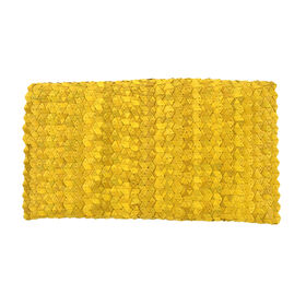 Handgemachte Clutch Tasche aus Palmbl&auml;ttern, Gelb