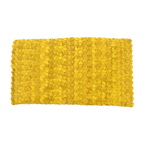 Handgemachte Clutch Tasche aus Palmblättern, Gelb image number 3