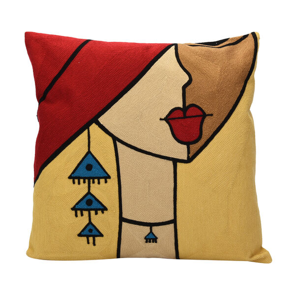 Kissenbezug mit Stickerei und Rei&szlig;verschluss, Gr&ouml;&szlig;e: 43x43cm, Gelb image number 5