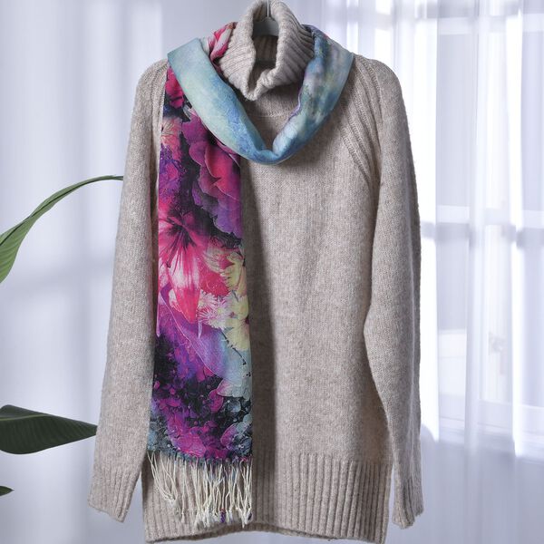 100% Merino Woll-Schal mit Quasten, 70x180cm, Mehrfarbig image number 3