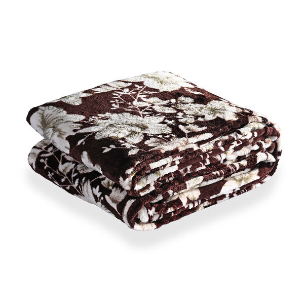 LIVMORE Flanell Decke, 150 x 220 cm, Bordeaux Wei&szlig; image number 5