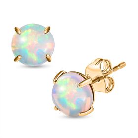 AAA Natürliche, äthiopische Welo Opal Ohrringe in 375 Gold - 2,53 ct.