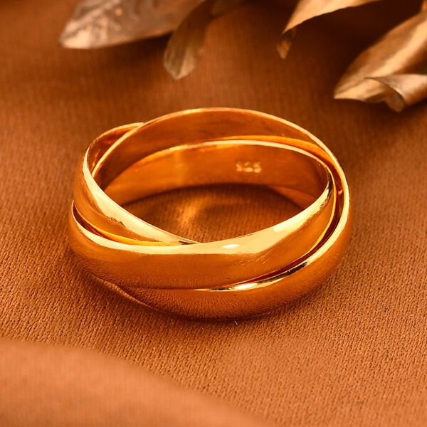 Royal Bali Kollektion- Wickelring Trio in 925 Silber mit Gelbgold Vermeil image number 1