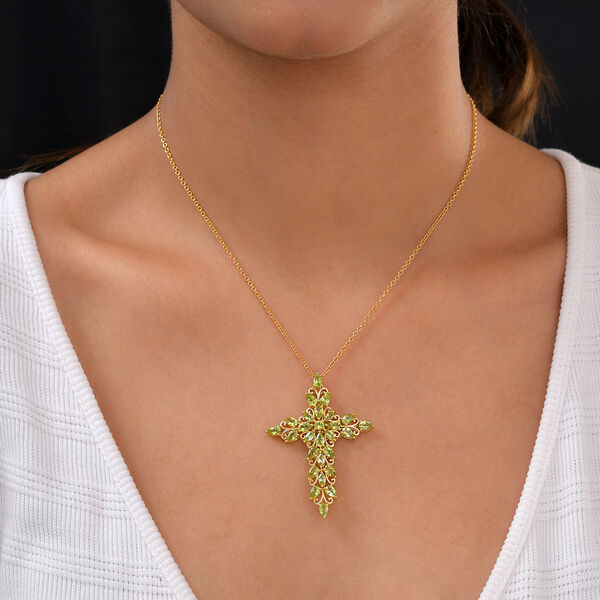 Nat&uuml;rlicher Peridot-Anh&auml;nger in Silber, 5,32 ct. image number 2