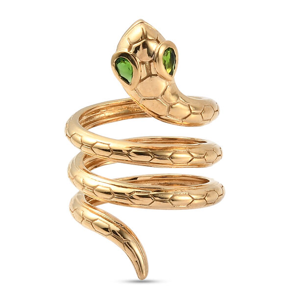 Nat&uuml;rlicher Chromdiopsid Ring 925 Silber vergoldet  ca. 0,34 ct