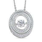 Moissanit Anhänger mit Kette, 925 Silber rhodiniert ca. 0.97 ct