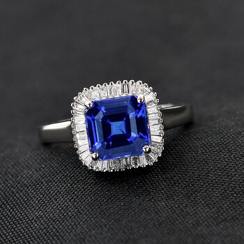 RHAPSODY AAAA Tansanit und VS EF Diamant Ring in 950 Platin - 3,41 ct.