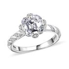 Moissanit Ring, 925 Silber platiniert, (Größe 19.00) ca. 2.88 ct