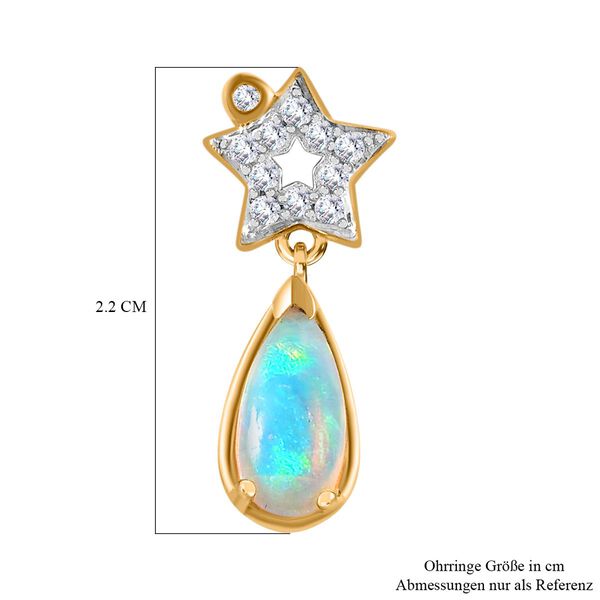 AA Nat&uuml;rlicher, &auml;thiopischer Welo Opal Ohrringe, ca. 1,65 ct. image number 5