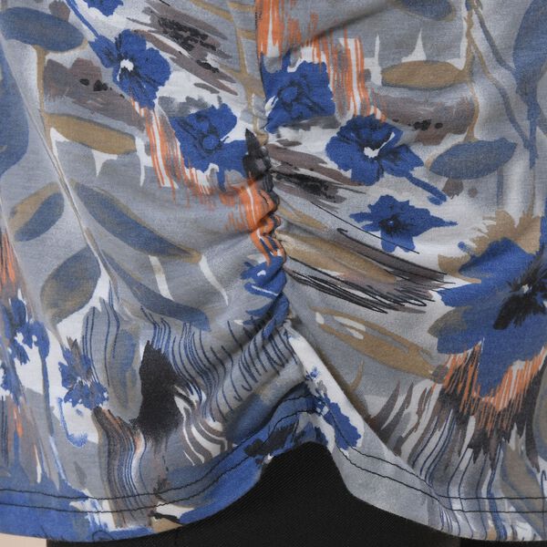 TAMSY - Drapiertes Top mit V-Ausschnitt, One Size, grau/blau image number 4