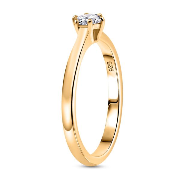 Moissanit Ring 925 Silber Gelbgold Vermeil (Gr&ouml;&szlig;e 19.00) ca. 0,24 ct image number 5