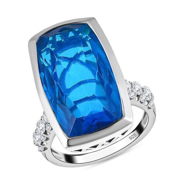 Karibik Quarz und Zirkon Ring - 17,77 ct. image number 4