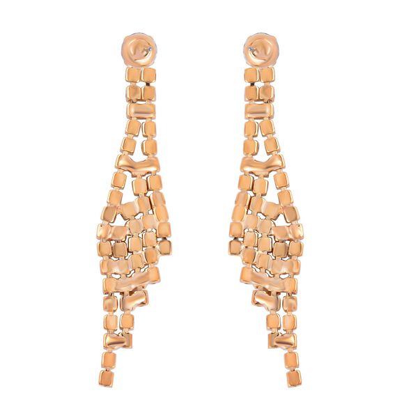 2er Set - Wei&szlig;er Kristall Halskette und Ohrringe Schmuckset, Messing image number 9