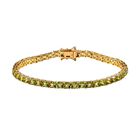 Natürliches Peridot Armband, ca. 20 cm, 925 Silber vergoldet ca. 15,39 ct