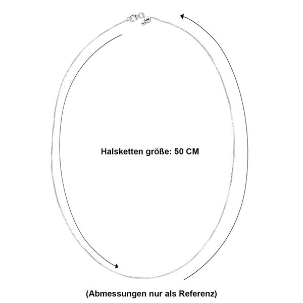 Box Halskette mit verstellbarer Kugel in 925 Silber, 50cm image number 6