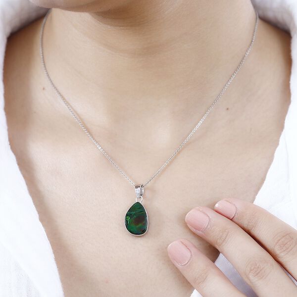 Ammolit Anhänger 925 Silber rhodiniert ca. 8,26 ct. image number 3