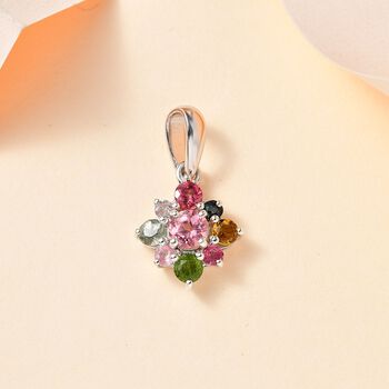 AA Mehrfarbig-Turmalin Anh&auml;nger 925 Silber rhodiniert ca. 0,97 ct.
