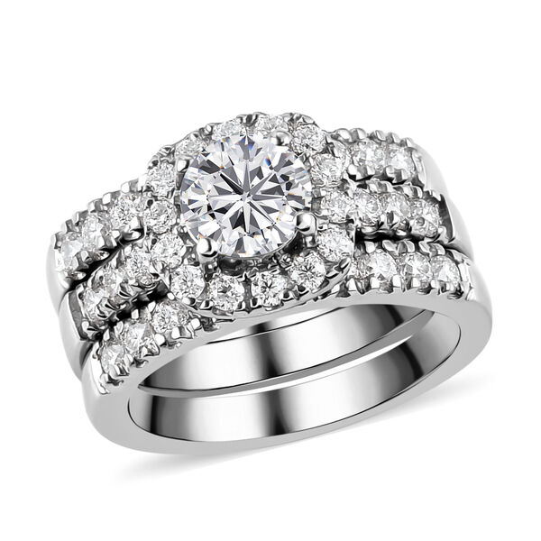 3er-Set- Moissanit Stacking Ring - 1,78 ct. image number 5