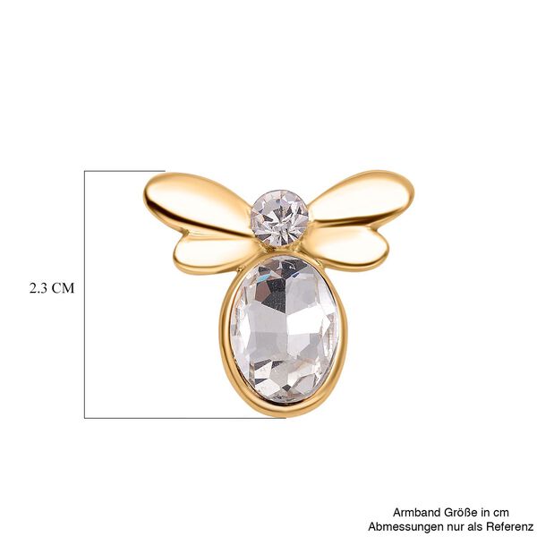 DESIGNER INSPIRIERT - 2er Set - Wei&szlig;er Kristall Armband (ca. 19 cm + 5 cm Extender) und Ohrringe, goldfarben image number 7