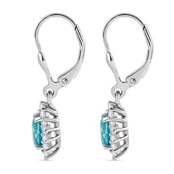 D'Joy blaue und wei&szlig;e Zirkon Ohrringe - 3,15 ct.